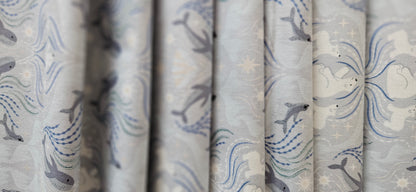Lewis & Irene Where the Sky Dances on Silver Ice (Pearl) Cotton Fabric | 100% Premium Quilting Cotton