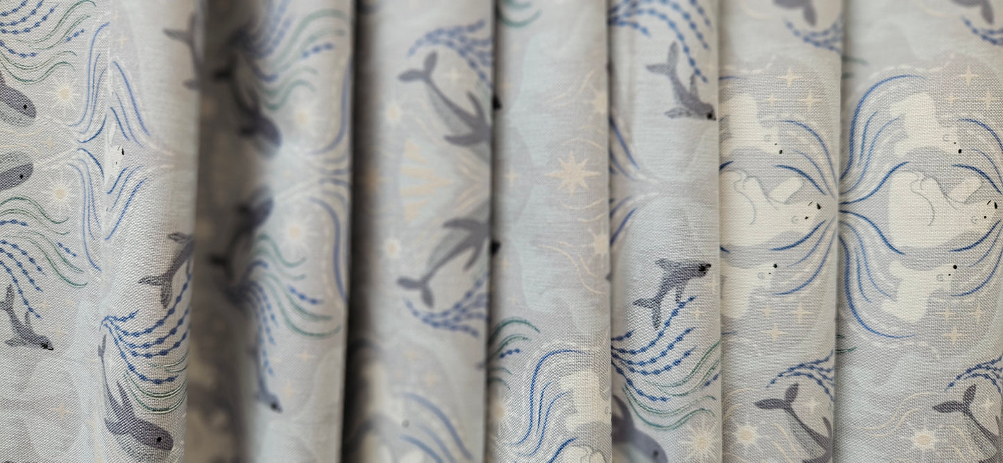 Lewis & Irene Where the Sky Dances on Silver Ice (Pearl) Cotton Fabric | 100% Premium Quilting Cotton