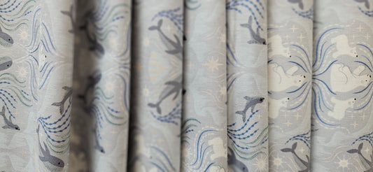 Lewis & Irene Where the Sky Dances on Silver Ice (Pearl) Cotton Fabric | 100% Premium Quilting Cotton