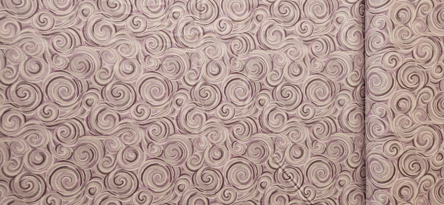Lewis & Irene Where the Sky Dances – Northern Lights Swirl Warm Lilac Cotton Fabric | 100% Premium Quilting Cotton