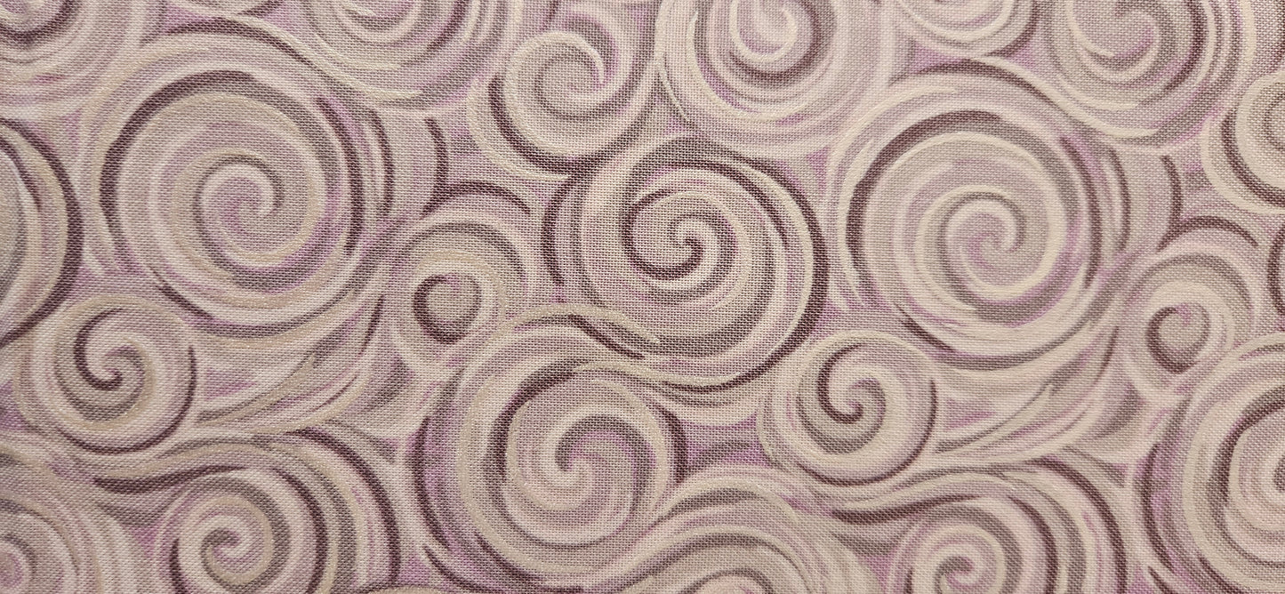Lewis & Irene Where the Sky Dances – Northern Lights Swirl Warm Lilac Cotton Fabric | 100% Premium Quilting Cotton