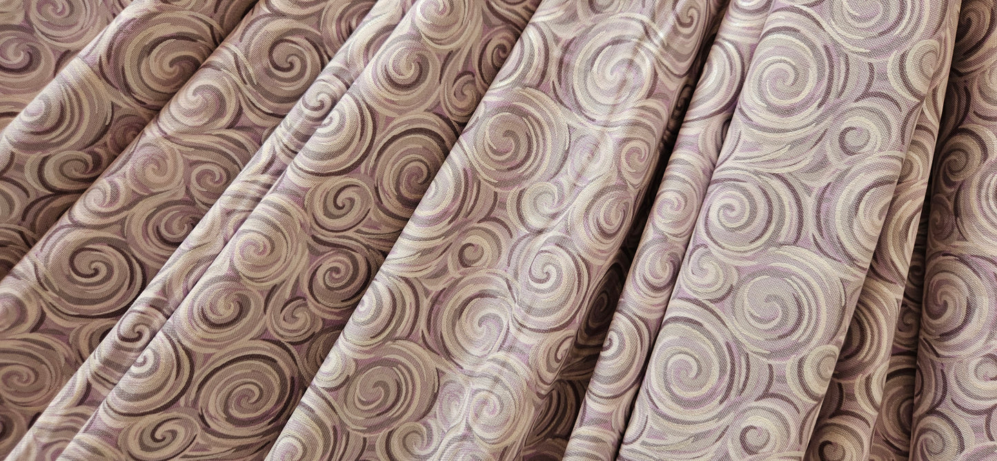 Lewis & Irene Where the Sky Dances – Northern Lights Swirl Warm Lilac Cotton Fabric | 100% Premium Quilting Cotton