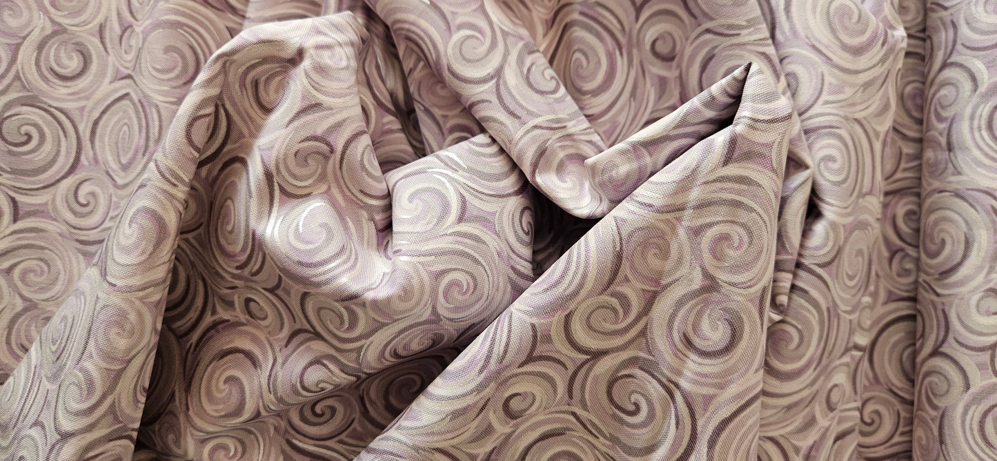 Lewis & Irene Where the Sky Dances – Northern Lights Swirl Warm Lilac Cotton Fabric | 100% Premium Quilting Cotton