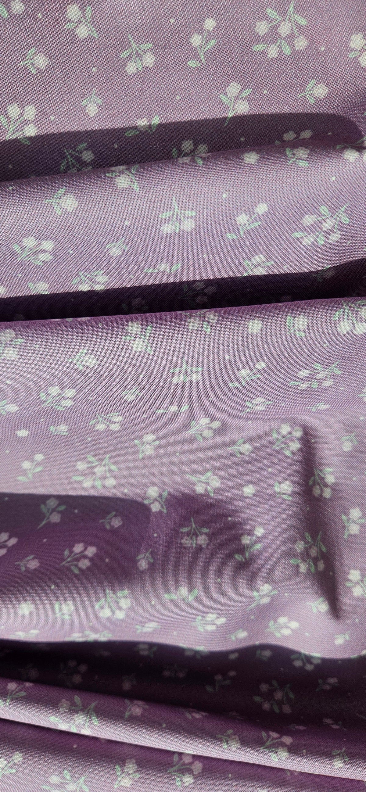Lewis & Irene Dear Spring Ditsy Dance Purple floral quilting cotton fabric by Cassandra Connolly.