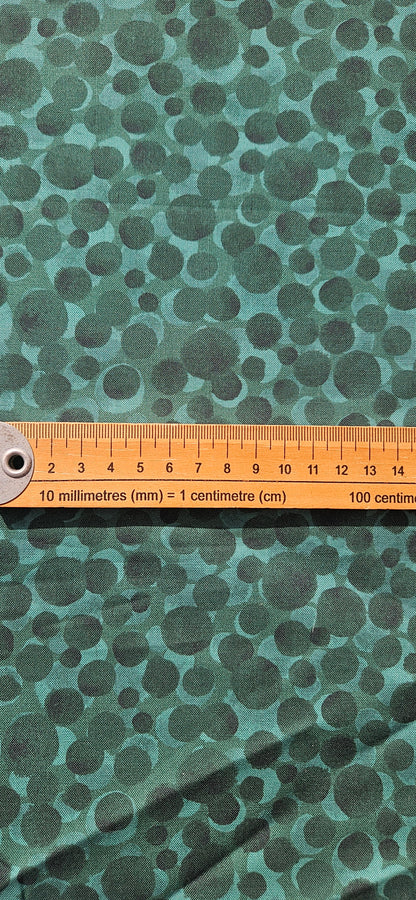Lewis & Irene Bumbleberries Nordic Green premium quilting cotton blender fabric with a subtle tonal design.