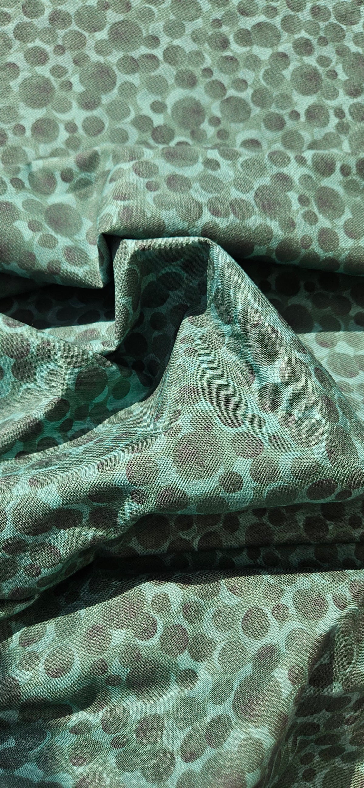 Lewis & Irene Bumbleberries Nordic Green premium quilting cotton blender fabric with a subtle tonal design.