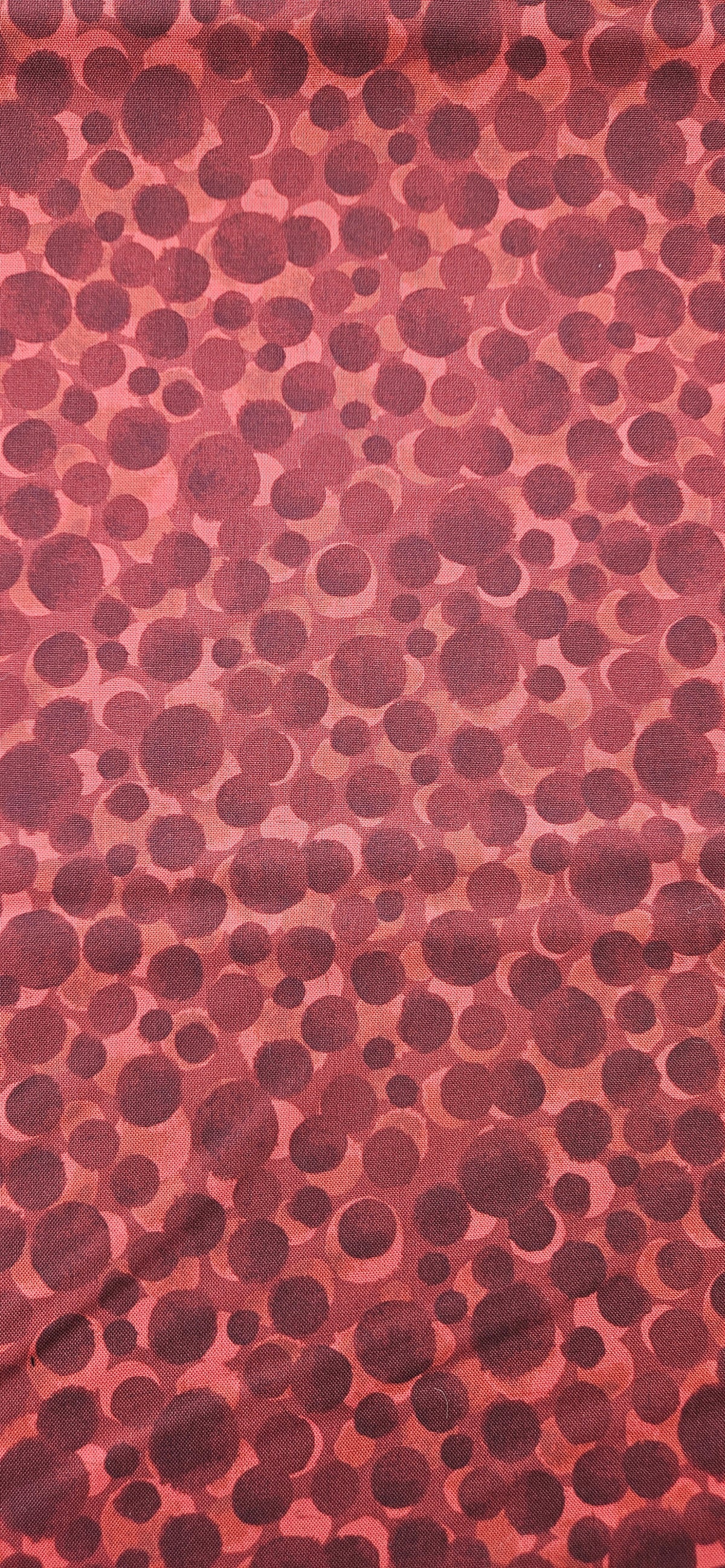 Lewis & Irene Bumbleberries Dark Red premium quilting cotton blender fabric with a subtle tonal design.