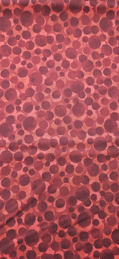 Lewis & Irene Bumbleberries Dark Red premium quilting cotton blender fabric with a subtle tonal design.