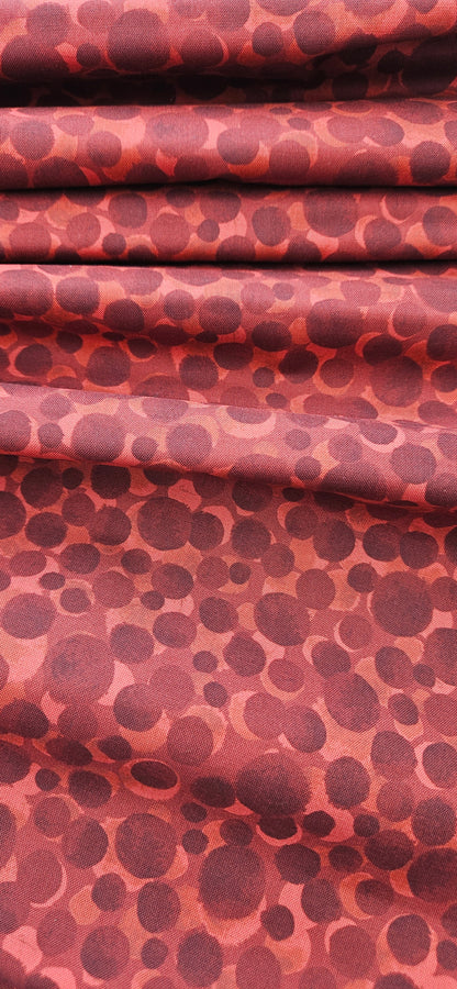Lewis & Irene Bumbleberries Dark Red premium quilting cotton blender fabric with a subtle tonal design.