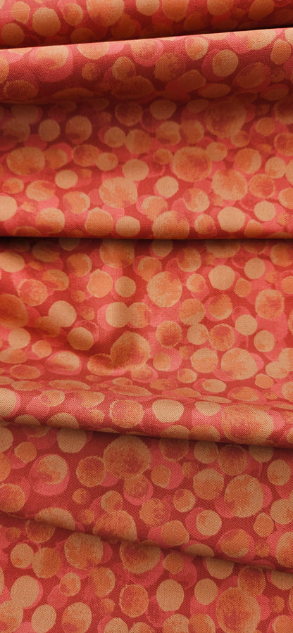Lewis & Irene Bumbleberries Red Rust premium quilting cotton blender fabric in warm red and rust tones.
