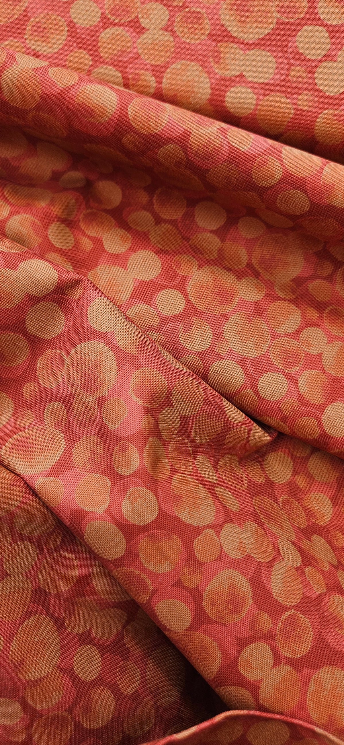Lewis & Irene Bumbleberries Red Rust premium quilting cotton blender fabric in warm red and rust tones.