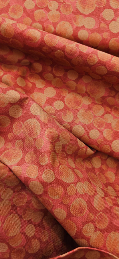 Lewis & Irene Bumbleberries Red Rust premium quilting cotton blender fabric in warm red and rust tones.