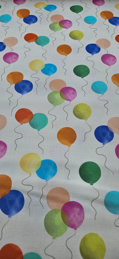 Lewis & Irene Small Things… Celebration – Balloons Cotton Fabric | 100% Premium Quilting Cotton