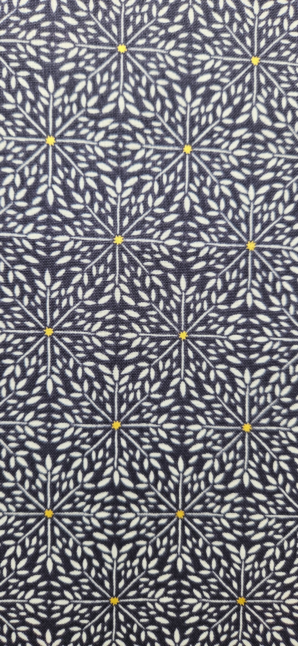 Lewis & Irene Winter Solstice – Winter Star on Midnight Blue with Gold Metallic Cotton Fabric | 100% Premium Quilting Cotton