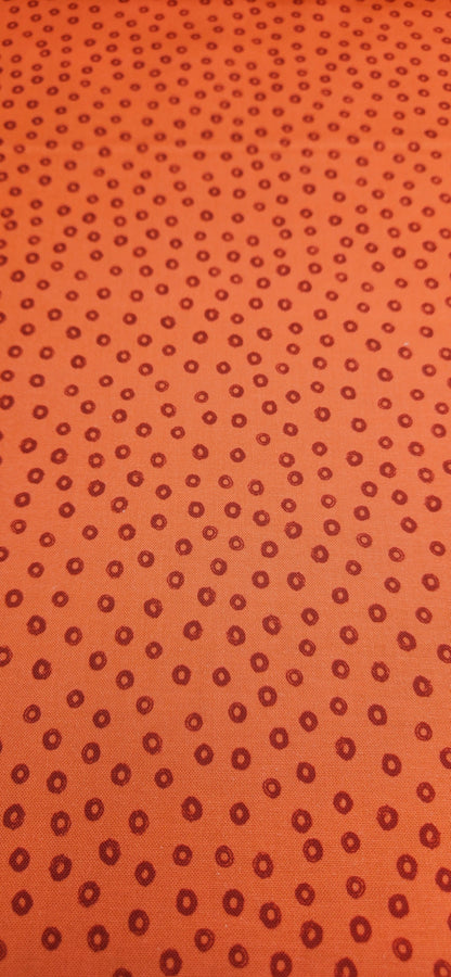 Lewis & Irene Creative Landscapes Sketchy Circle on Red Earth cotton fabric