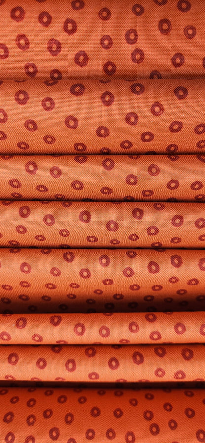 Lewis & Irene Creative Landscapes Sketchy Circle on Red Earth cotton fabric
