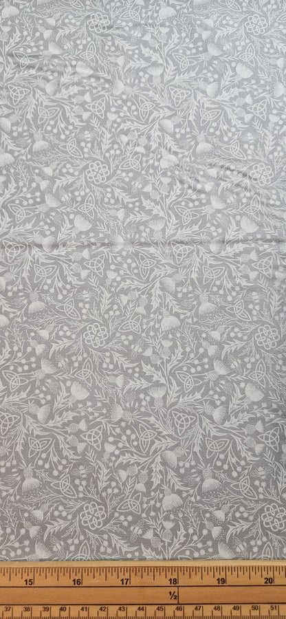 Lewis & Irene cotton Fabric - Celtic Thistle Duck Egg
