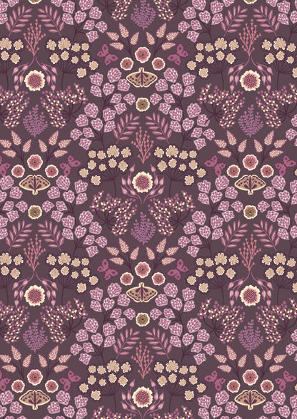 Lewis and Irene Floral Butterfly on Dark Purple