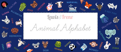 Lewis & Irene Cotton Fabric -Animal Alphabet 5 Inch Squares Panel