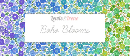 Lewis & Irene Cotton Fabric -Boho Blooms Ombre” Fabric