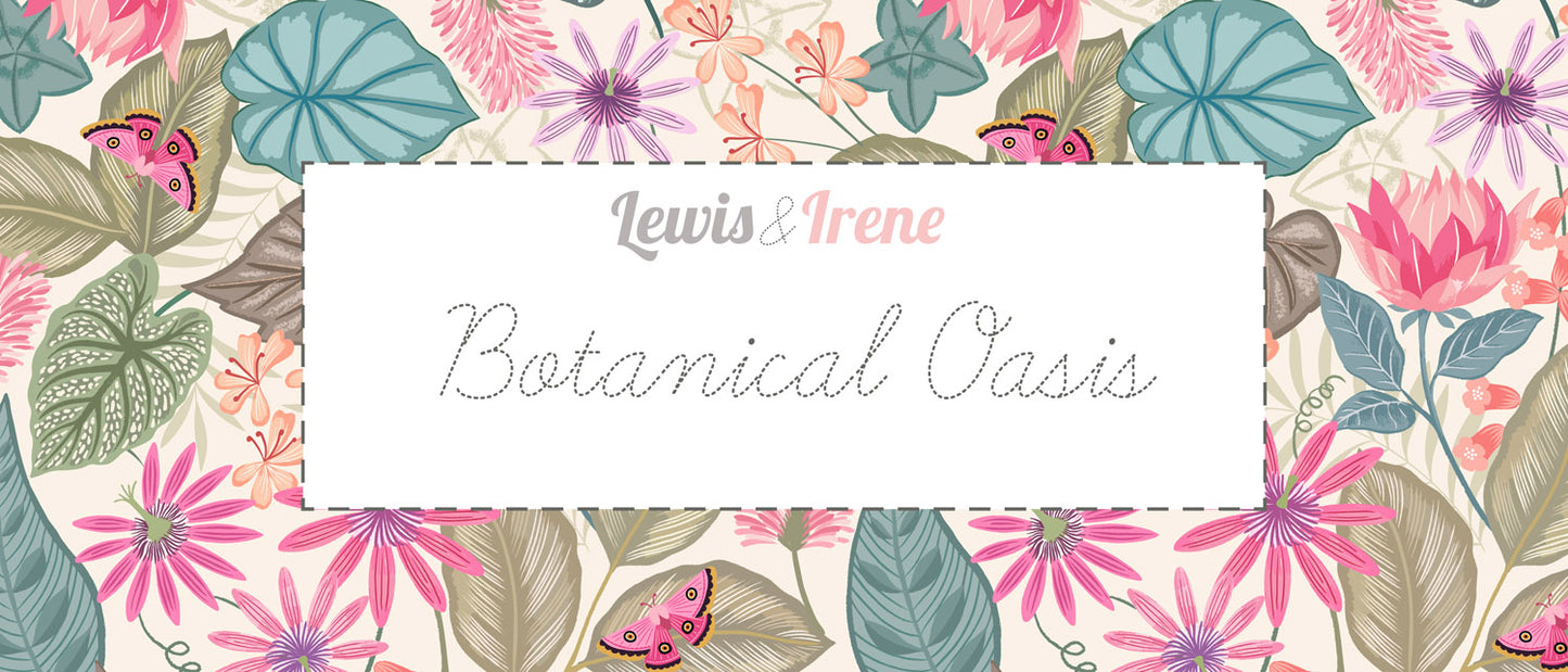 Lewis & Irene Cotton Fabric -Mini leaves on cream