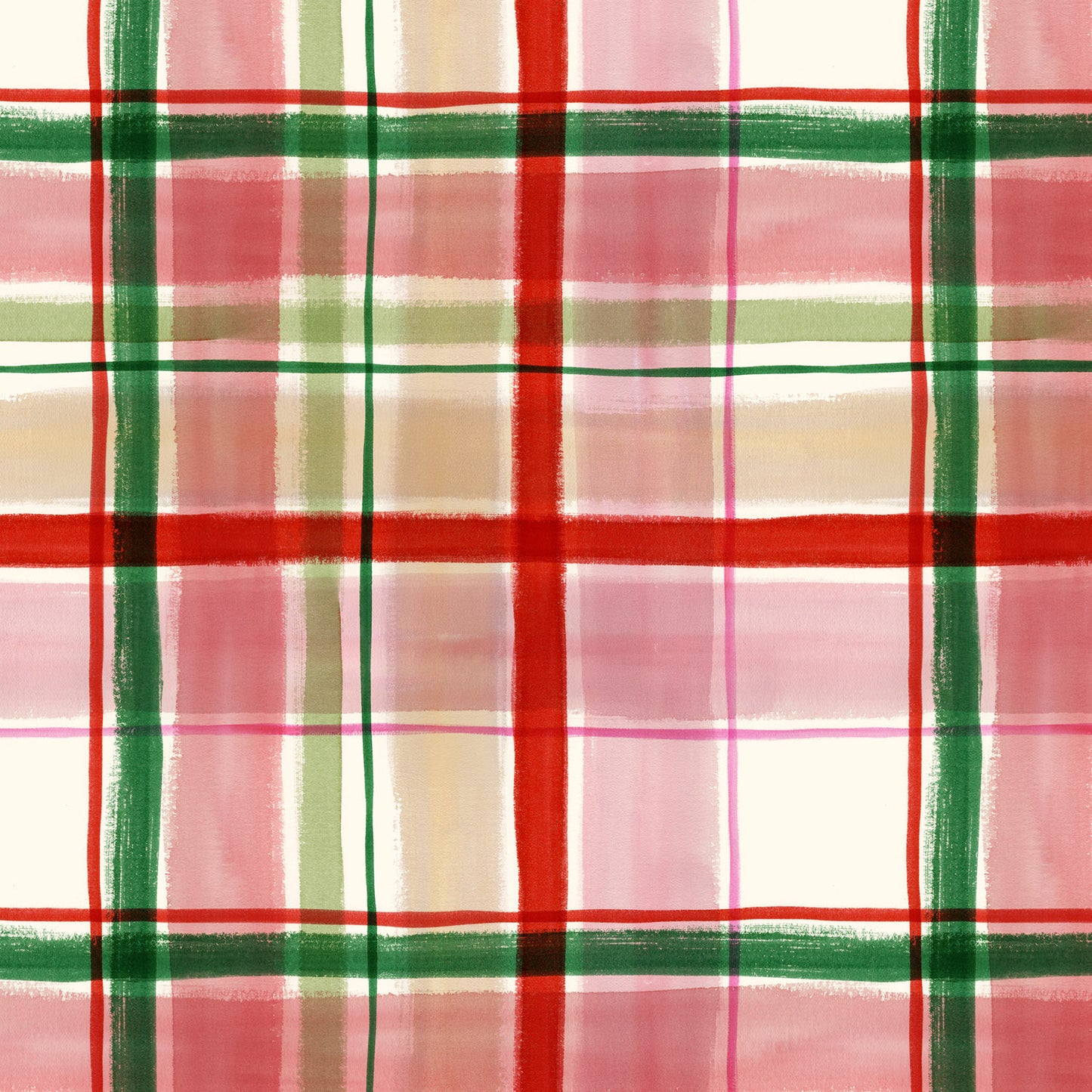 Lewis & Irene Merry Happy Christmas Christmas Tartan Red Cotton Fabric by Bluebellgray | 100% Premium Quilting Fabric