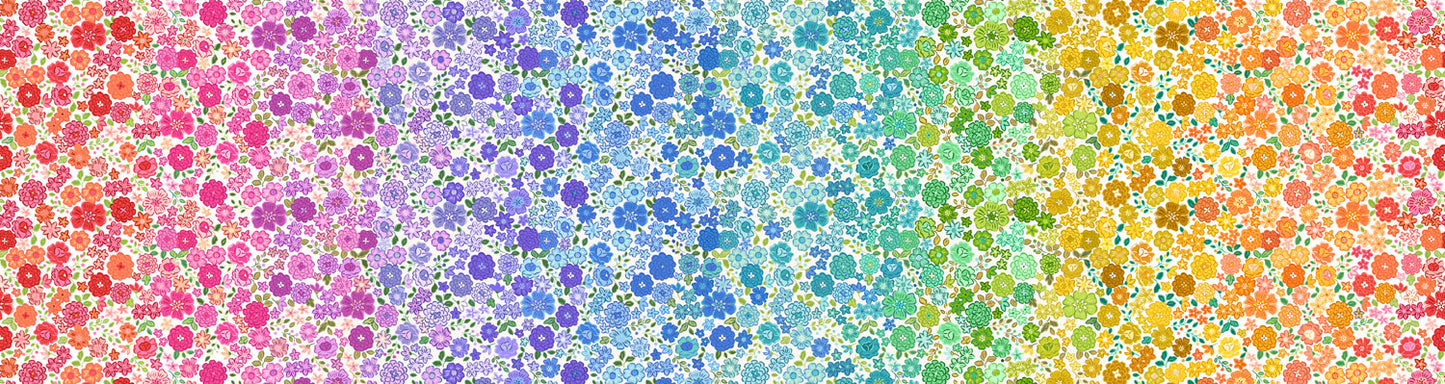 Lewis & Irene Cotton Fabric -Boho Blooms Ombre” Fabric