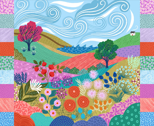 Lewis & Irene Creative Landscapes Shoreside landscape fabric panel 36 x 44 inches