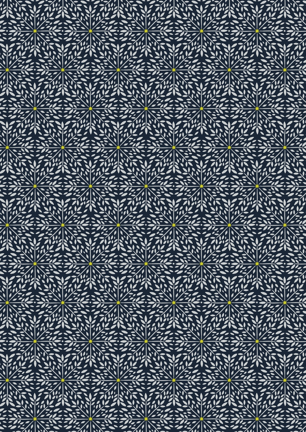 Lewis & Irene Winter Solstice Winter Star on Midnight Blue premium quilting cotton fabric with gold metallic detailing.