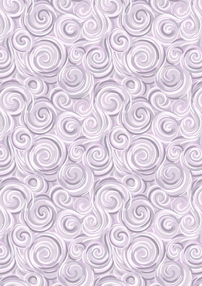 Lewis & Irene Where the Sky Dances – Northern Lights Swirl Warm Lilac Cotton Fabric | 100% Premium Quilting Cotton
