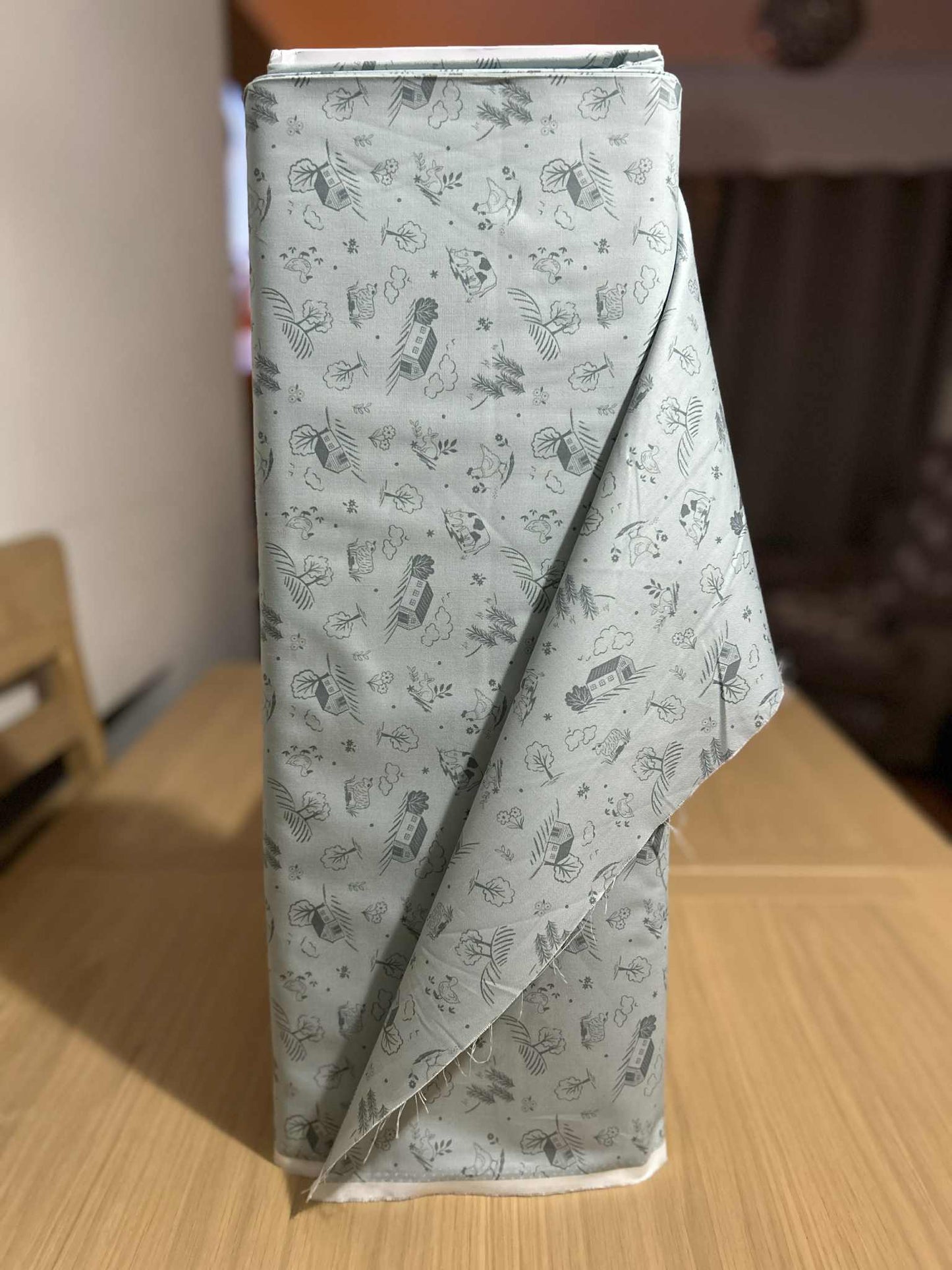 Lewis & Irene Cotton Fabric - Duck Egg Croft Fabric
