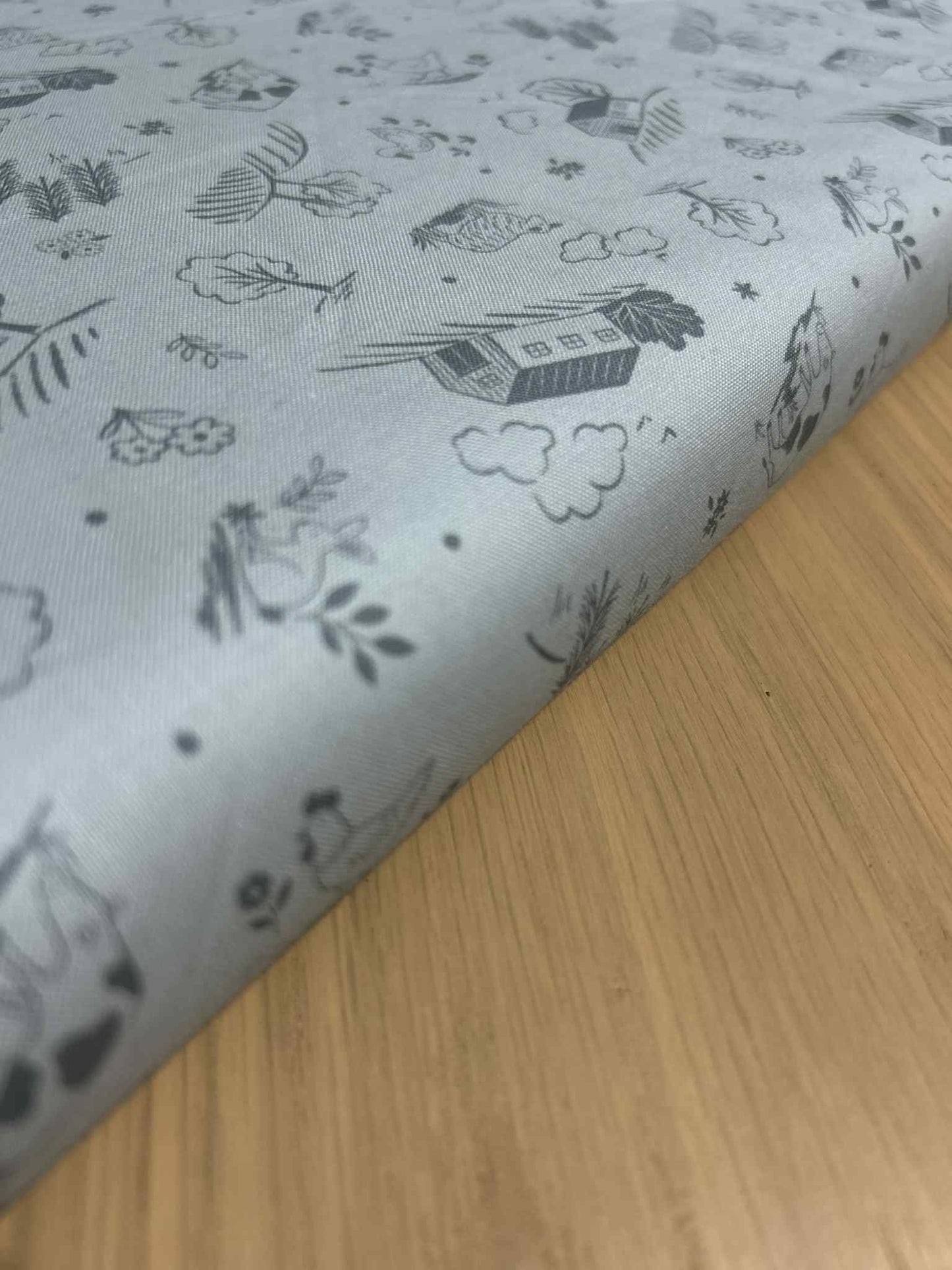 Lewis & Irene Cotton Fabric - Duck Egg Croft Fabric