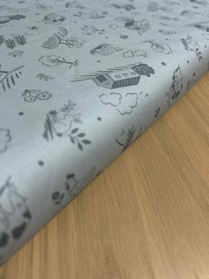 Lewis & Irene Cotton Fabric - Duck Egg Croft Fabric