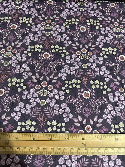 Lewis and Irene Floral Butterfly on Dark Purple