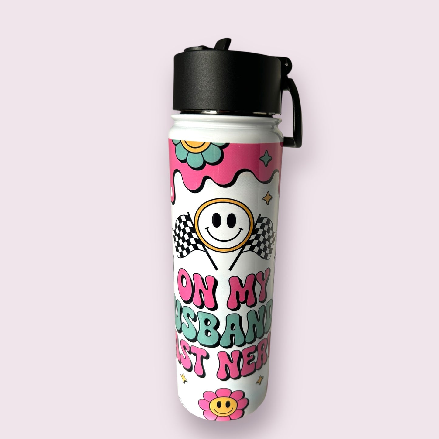 “On my husbands last nerve” 22oz Tumbler