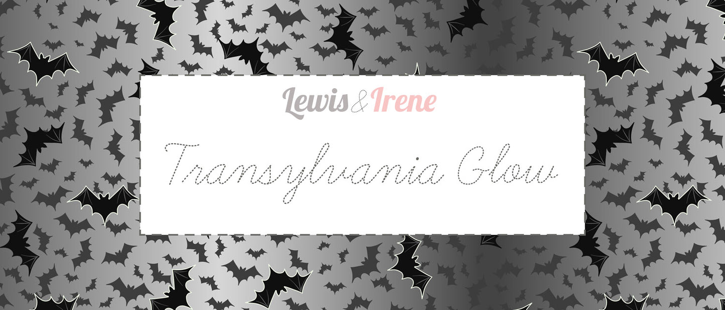 Lewis & Irene Transylvania Glow Stars Cotton Fabric – Orange Glow in the Dark Halloween Quilting Fabric