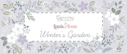 Lewis & Irene Winter's Garden – Mistletoe Charms Light Green (Pearlescent) Cotton Fabric | 100% Premium Quilting Cotton