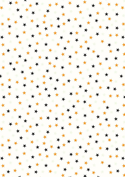 Lewis & Irene Cotton Fabric – Stars on Cream Glow Fabric | Transylvania Glow Collection | Halloween Quilting Fabric | Sold by the Half Metre