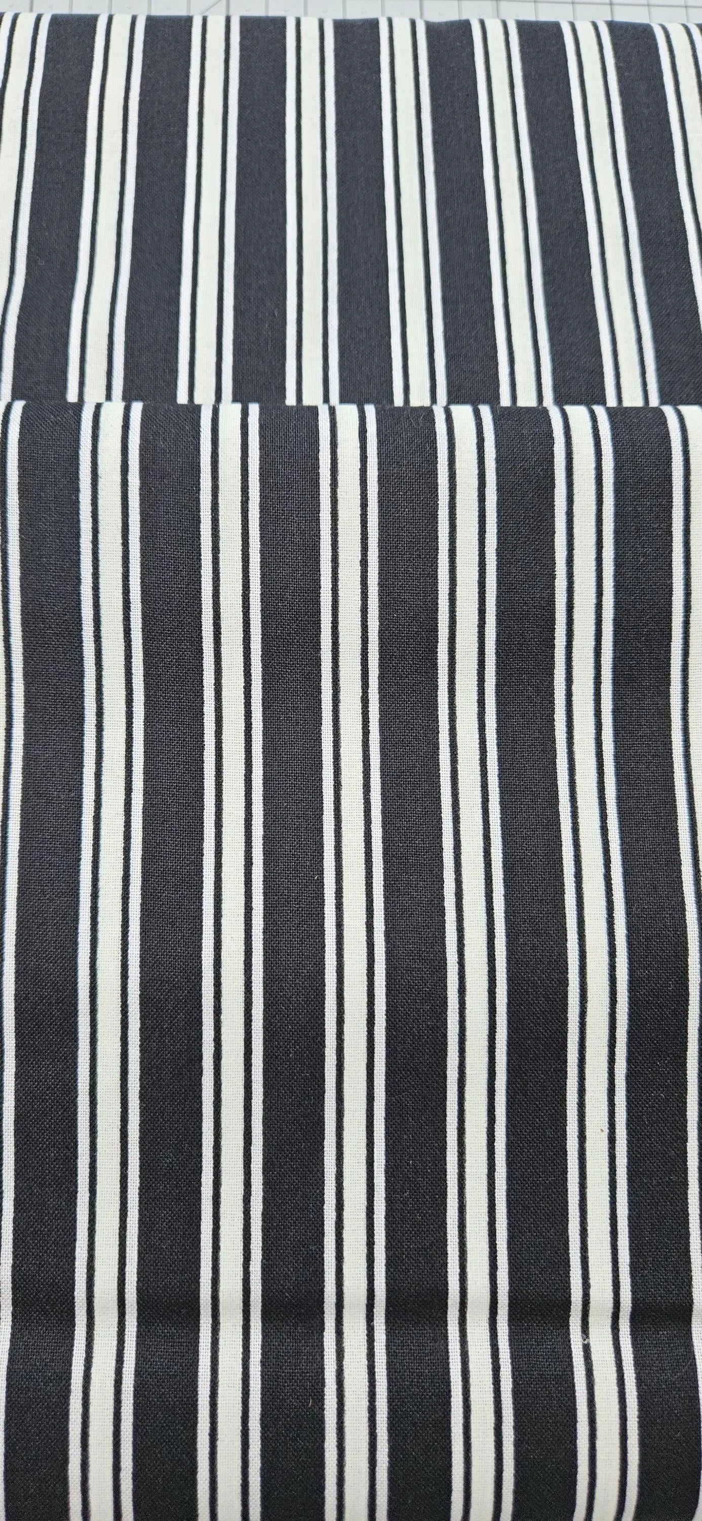 Lewis & Irene Transylvania Glow Terrifying Ticking Stripe Black Glow in the Dark Halloween Cotton Fabric