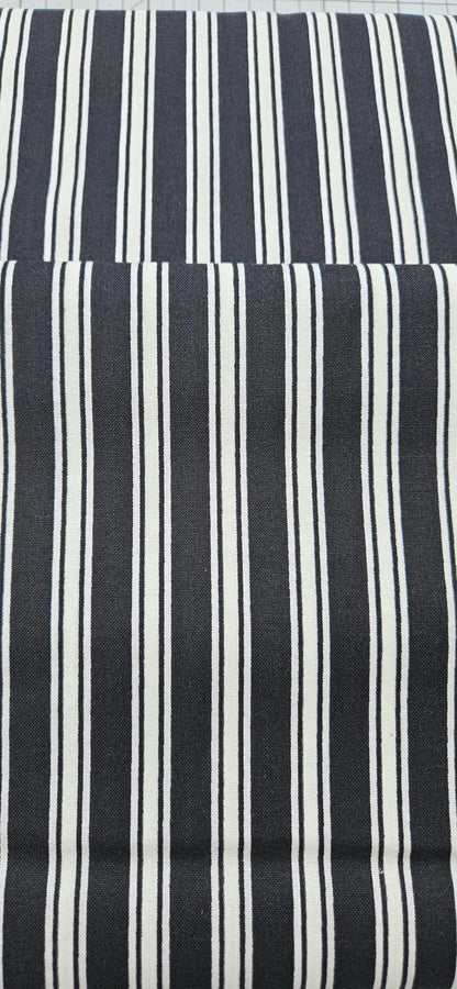 Lewis & Irene Transylvania Glow Terrifying Ticking Stripe Black Glow in the Dark Halloween Cotton Fabric