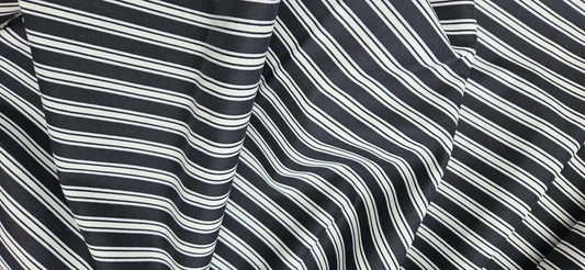 Lewis & Irene Transylvania Glow Terrifying Ticking Stripe Black Glow in the Dark Halloween Cotton Fabric