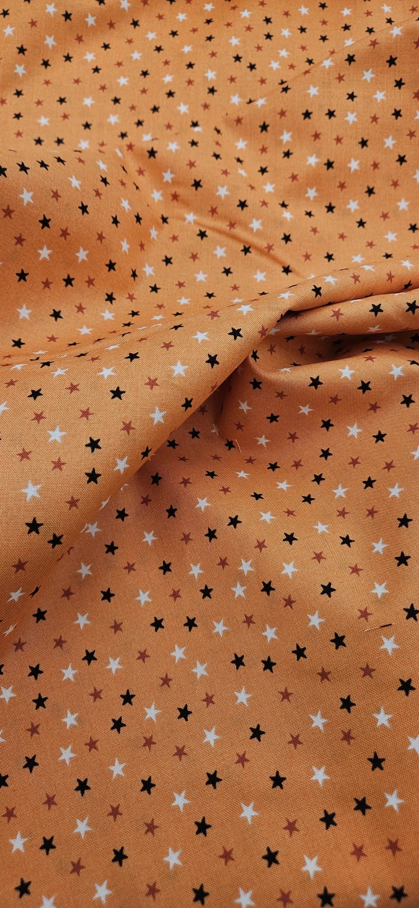 Lewis & Irene Transylvania Glow Stars Cotton Fabric – Orange Glow in the Dark Halloween Quilting Fabric