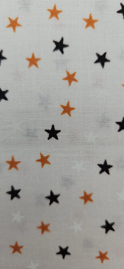 Lewis & Irene Cotton Fabric – Stars on Cream Glow Fabric | Transylvania Glow Collection | Halloween Quilting Fabric | Sold by the Half Metre