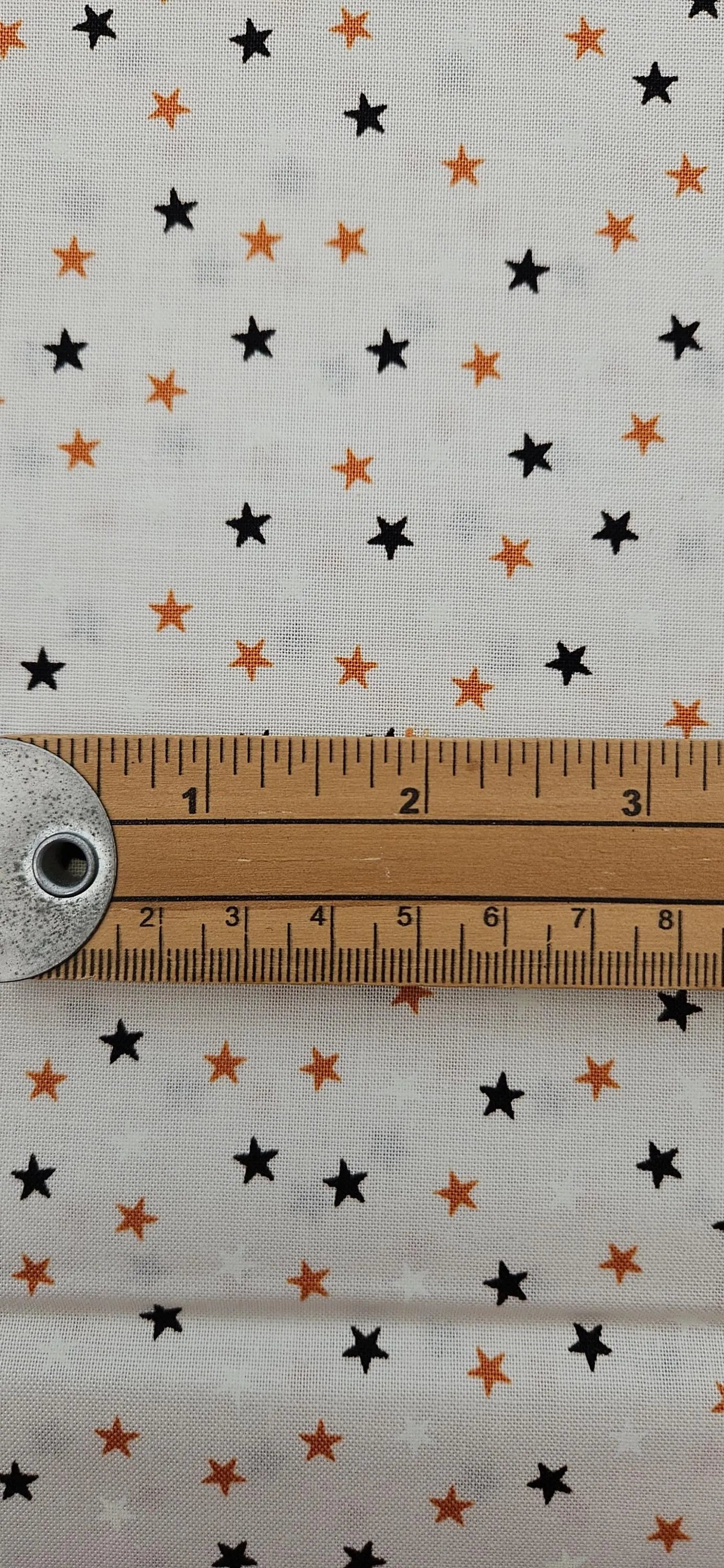 Lewis & Irene Cotton Fabric – Stars on Cream Glow Fabric | Transylvania Glow Collection | Halloween Quilting Fabric | Sold by the Half Metre