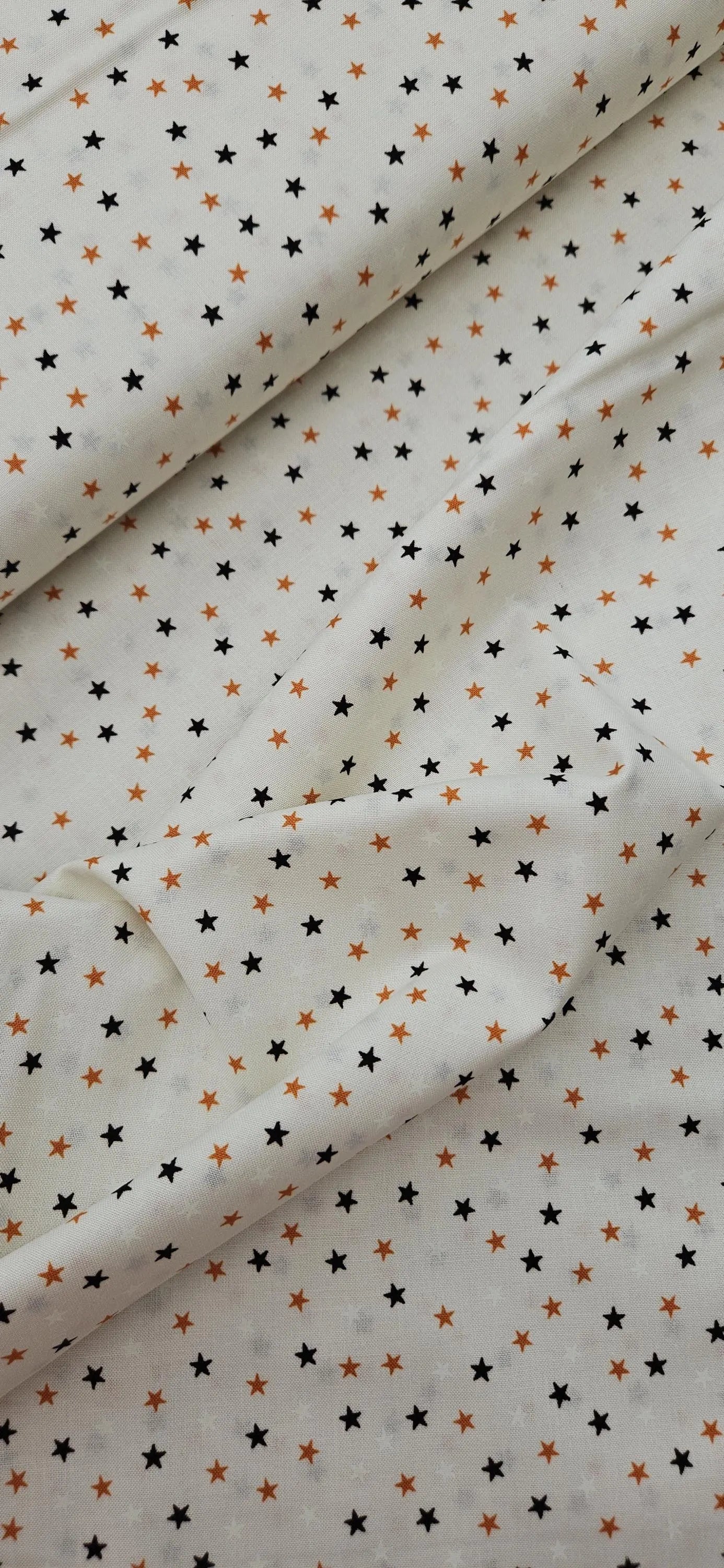 Lewis & Irene Cotton Fabric – Stars on Cream Glow Fabric | Transylvania Glow Collection | Halloween Quilting Fabric | Sold by the Half Metre