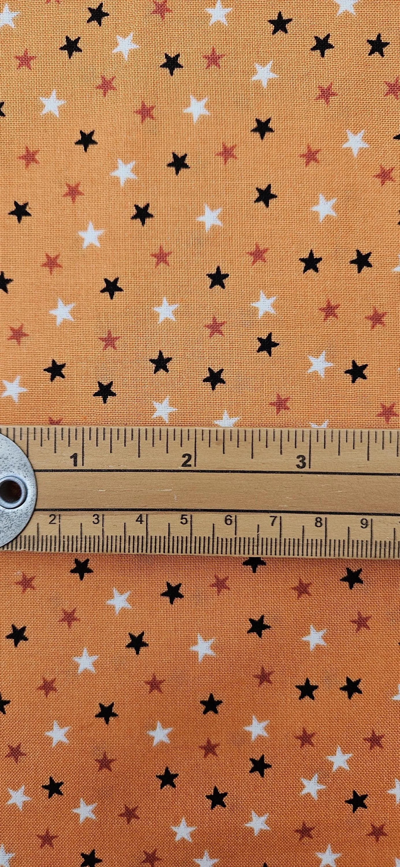 Lewis & Irene Transylvania Glow Stars Cotton Fabric – Orange Glow in the Dark Halloween Quilting Fabric