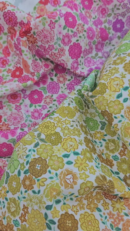 Lewis & Irene Cotton Fabric – Boho Blooms Ombre | Premium Quilting Cotton Fabric