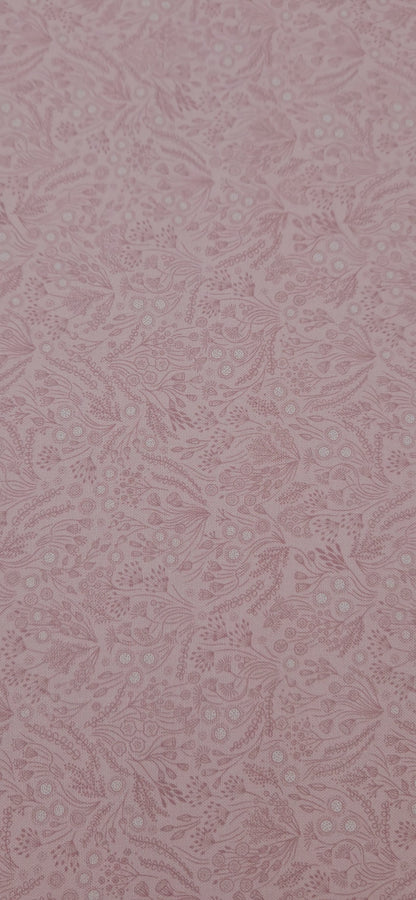 Lewis & Irene Rose Pink Floral Seed Cotton Fabric | 100% Premium Quilting Fabric | Floral Sewing & Craft Fabric