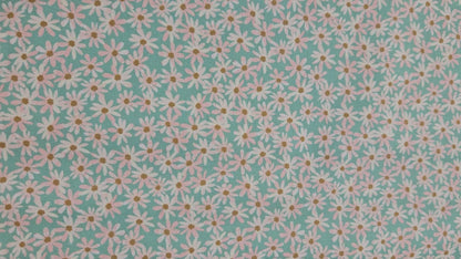 Lewis & Irene Cotton Fabric - Flower Market Collection - Daisy Chain Mint