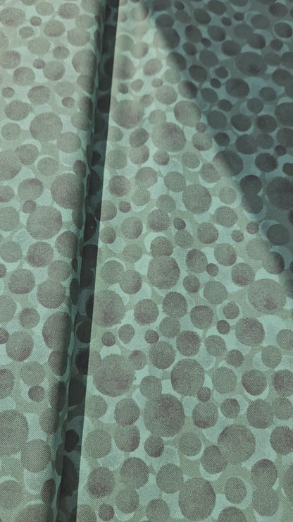 Lewis & Irene Bumbleberries Nordic Green premium quilting cotton blender fabric with a subtle tonal design.